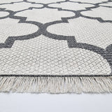 Runner Rug Cream Grey with Tassels Washable Runner for Bedroom Living Room Hallway