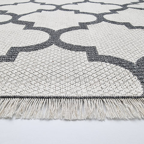 Runner Rug Cream Grey with Tassels Washable Runner for Bedroom Living Room Hallway