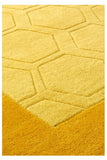 Wool Mustard Yellow Rug Natural HANDWOVEN Carpet Bordered Geometric Design Mats
