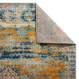 Blue and Mustard Rug Large Small Vintage Distressed Carpet Mat