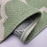 Cotton Runner Rug Green Washable Flatweave Runner with Tassels for Bedroom Living Room Hallway