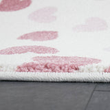 Heart Rugs White Cream Pink Kids Bedroom Carpet Girls Nursery Baby Floor Mat New Childrens Playroom Boys Girls Unisex