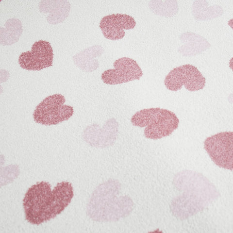 Heart Rugs White Cream Pink Kids Bedroom Carpet Girls Nursery Baby Floor Mat New Childrens Playroom Boys Girls Unisex