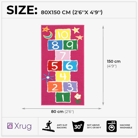 Hopscotch Rug Girls Bedroom Play Mat