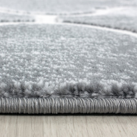 Light Grey Rug Modern Oriental Pattern Carpet Small Large Short Pile Bedroom Mat