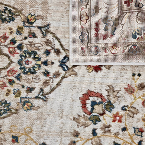 Traditional Oriental Rug Beige Cream Multicolour Carpet Large Living Room Mats