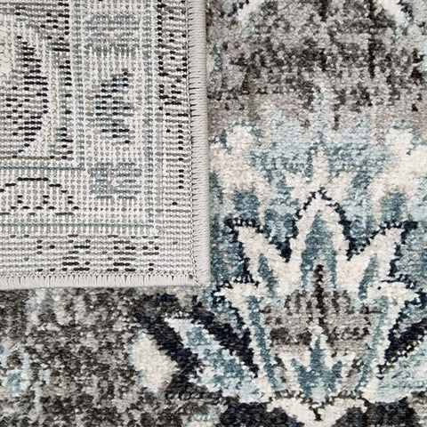 Traditional Rug Grey Blue Oriental Pattern Large Small Floral Bedroom Carpet Mat