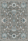 Traditional Oriental Rugs Grey Blue Colours Border Floral Pattern Large Carpet