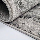 Abstract Grey Rug Marble Striped Pattern Large Small Living Room Bedroom Runner Area Mat