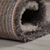 Modern Rug Pale Pink Beige Grey Geometric Thick Pile Carpet Small Large Room Mat