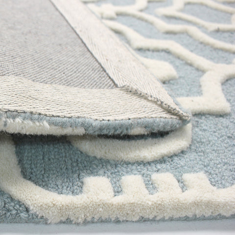Modern Wool Rug Duck Egg Cream Oriental Pattern Carpet Small Large Room Area Mat