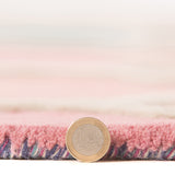 Oriental Wool Rug Pink and Blue Modern Pattern Carpet Living Room Lounge Mat New