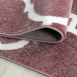 Pink Oriental Rug Modern Contour Cut Patterned Carpet Small Large Room Floor Mat
