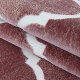 Pink Oriental Rug Modern Contour Cut Patterned Carpet Small Large Room Floor Mat