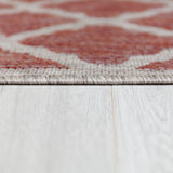 Red and Beige Rug Flat Woven Outdoor Garden Carpet Hard Wearing Floor Runner Mat