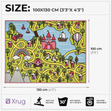 Kids Rug Girls Fairy Princess NON SLIP MACHINE WASHABLE Nursery Play Mat for Girls Bedroom Playroom 100x130cm