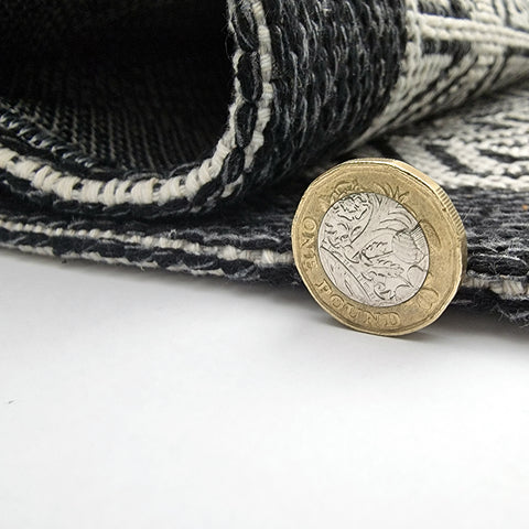 Cotton Runner Rug 300cm Black Grey Machine Washable Natural Runner for Bedroom Hallway