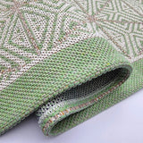 Cotton Runner Rug 300cm Green Machine Washable Durable 100% Cotton Rugs