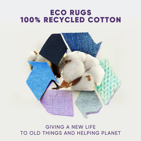 Rugs from Recycled Cotton Flatwaeave Machine Washable Large Small Runners