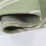 Modern Green Cream Runner Rug Geometric 100% Cotton Washable Woven Hallway Hall Flat Weave Carpet Natural Diamond Patterned Mat - 75x300cm Living Room Bedroom Floor Area Mat Contemporary