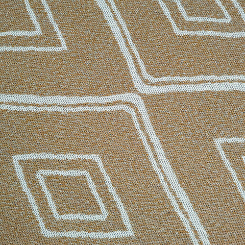 Modern Beige Yellow Cream Runner Rug Geometric 100% Cotton Washable Woven Hallway Hall Flat Weave Carpet Natural Diamond Patterned Mat - 75x300cm Living Room Bedroom Floor Area Mat Contemporary