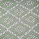 Modern Green Cream Runner Rug Geometric 100% Cotton Washable Woven Hallway Hall Flat Weave Carpet Natural Diamond Patterned Mat - 75x300cm Living Room Bedroom Floor Area Mat Contemporary