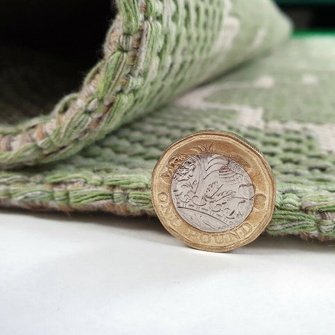 Modern Green Cream Cotton Runner Rug Moroccan Trellis Pattern Washable Hallway Long Carpet Woven Hall Mat -75x300cm Flatweave Living Room Bedroom Area Mat Contemporary