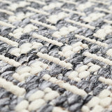 Non Slip Rug for Kitchen Living Room Grey Check Flat Weave Natural Look Durable Area Mat