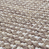 Non Slip Rug for Kitchen Living Room Brown Check Flat Weave Natural Look Durable Area Mat