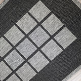 Non-Slip Rug for Kitchen Black Grey Check Design Flat Weave Natural Look Durable Anti-Slip Area Mat or Runner