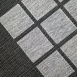 Non-Slip Rug for Kitchen Black Grey Check Design Flat Weave Natural Look Durable Anti-Slip Area Mat or Runner
