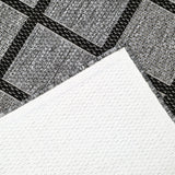 Non-Slip Rug for Kitchen Black Grey Check Design Flat Weave Natural Look Durable Anti-Slip Area Mat or Runner