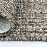 Non Slip Rug for Kitchen Living Room Brown Plain Flat Weave Natural Look Durable Area Mat