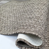 Non Slip Rug for Kitchen Living Room Brown Plain Flat Weave Natural Look Durable Area Mat