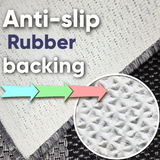 Non-Slip Rug for Kitchen Grey Black Check Design Flat Weave Natural Look Durable Anti-Slip Area Mat