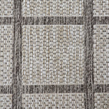 Non-Slip Rug for Kitchen Taupe Brown Check Design Flat Weave Natural Look Durable Anti-Slip Area Mat or Runner