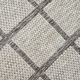 Non-Slip Rug for Kitchen Taupe Brown Check Design Flat Weave Natural Look Durable Anti-Slip Area Mat or Runner
