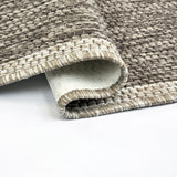 Non-Slip Rug for Kitchen Taupe Brown Check Design Flat Weave Natural Look Durable Anti-Slip Area Mat or Runner