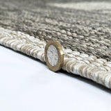 Non-Slip Rug for Kitchen Taupe Brown Check Design Flat Weave Natural Look Durable Anti-Slip Area Mat or Runner
