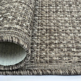 Non Slip Rug for Kitchen Living Room Brown Plain Flat Weave Natural Look Durable Area Mat