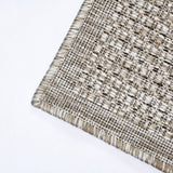 Non Slip Rug for Kitchen Living Room Taupe Brown Plain Flat Weave Natural Look Durable Area Mat
