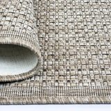 Non Slip Rug for Kitchen Living Room Taupe Brown Plain Flat Weave Natural Look Durable Area Mat