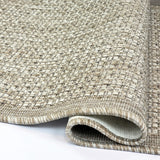 Non Slip Rug for Kitchen Living Room Taupe Brown Plain Flat Weave Natural Look Durable Area Mat