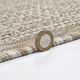 Non Slip Rug for Kitchen Living Room Taupe Brown Plain Flat Weave Natural Look Durable Area Mat