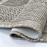 Non Slip Rug for Kitchen Living Room Beige Taupe Brown Check Flat Weave Natural Look Durable Area Mat