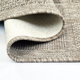 Non Slip Rug for Kitchen Living Room Beige Taupe Brown Check Flat Weave Natural Look Durable Area Mat
