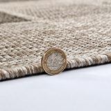 Non Slip Rug for Kitchen Living Room Beige Taupe Brown Check Flat Weave Natural Look Durable Area Mat