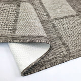 Non Slip Rug for Kitchen Living Room Taupe Brown Check Flat Weave Natural Look Durable Area Mat (Copy)