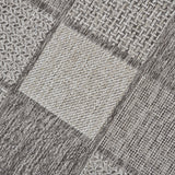 Non Slip Rug for Kitchen Living Room Taupe Brown Check Flat Weave Natural Look Durable Area Mat (Copy)