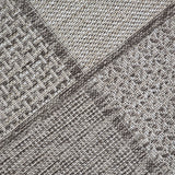 Non Slip Rug for Kitchen Living Room Taupe Brown Check Flat Weave Natural Look Durable Area Mat (Copy)